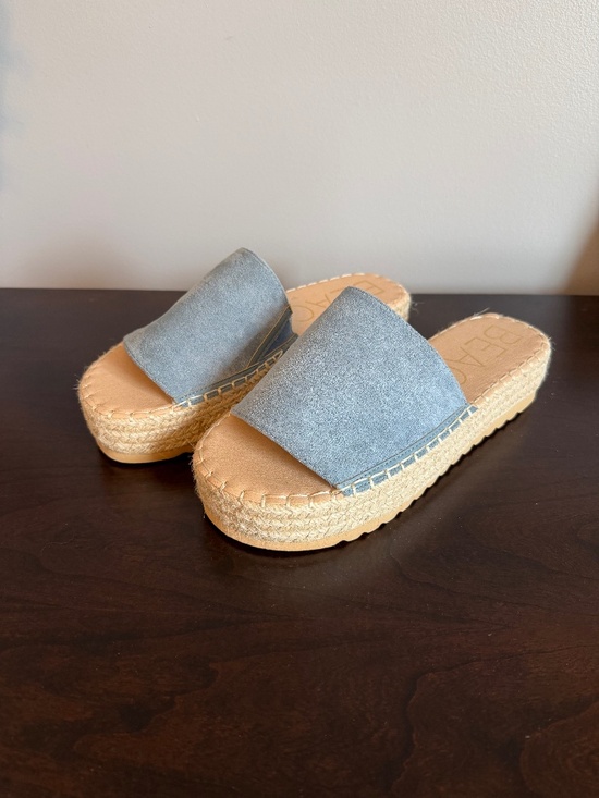 Beach By Matisse Shoes - Blue wedge Beach slides